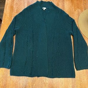 Talbots super soft green cotton cardigan sz large